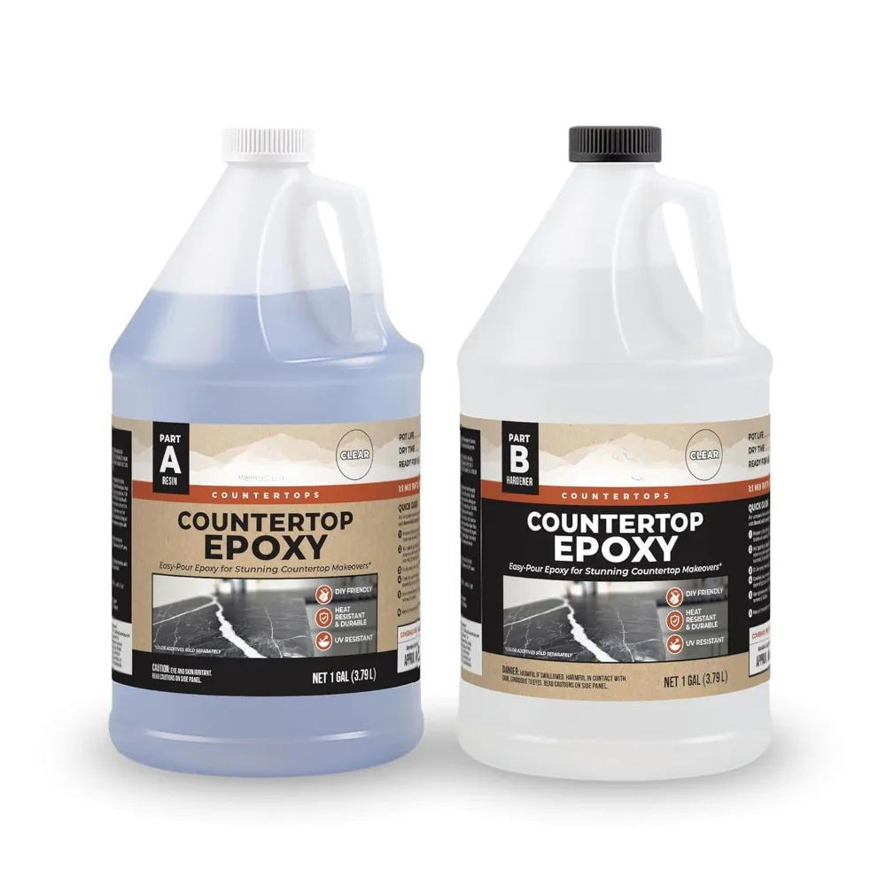 

Countertops Epoxy Kit (2 Gal) – DIY Epoxy Resin Kit for Coating Kitchens, Bathrooms, Counters, Tables, Wood Slabs, and More