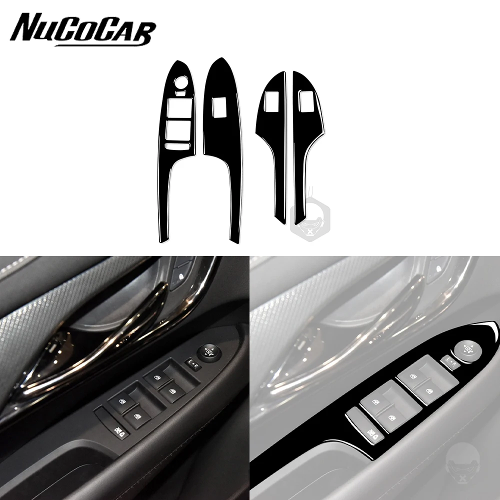 For Cadillac ATS 2014-2019 Piano Black Window lift lock button panel Trim Cover Car Interior Accessories Decorative Stickers