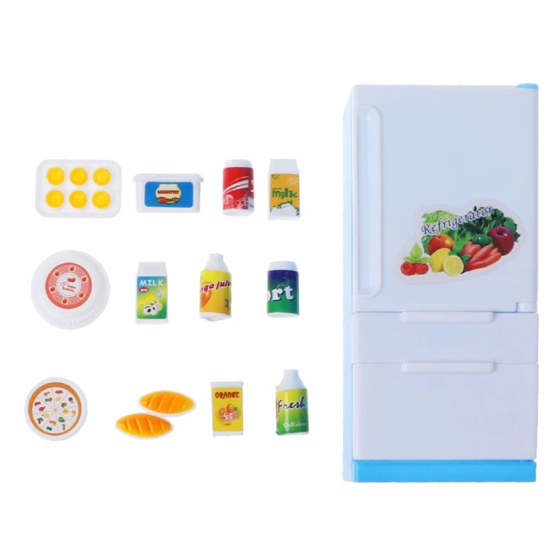 1/12 Mini Refrigerator Model Dollhouse Accs Children Role-Play Game Toy