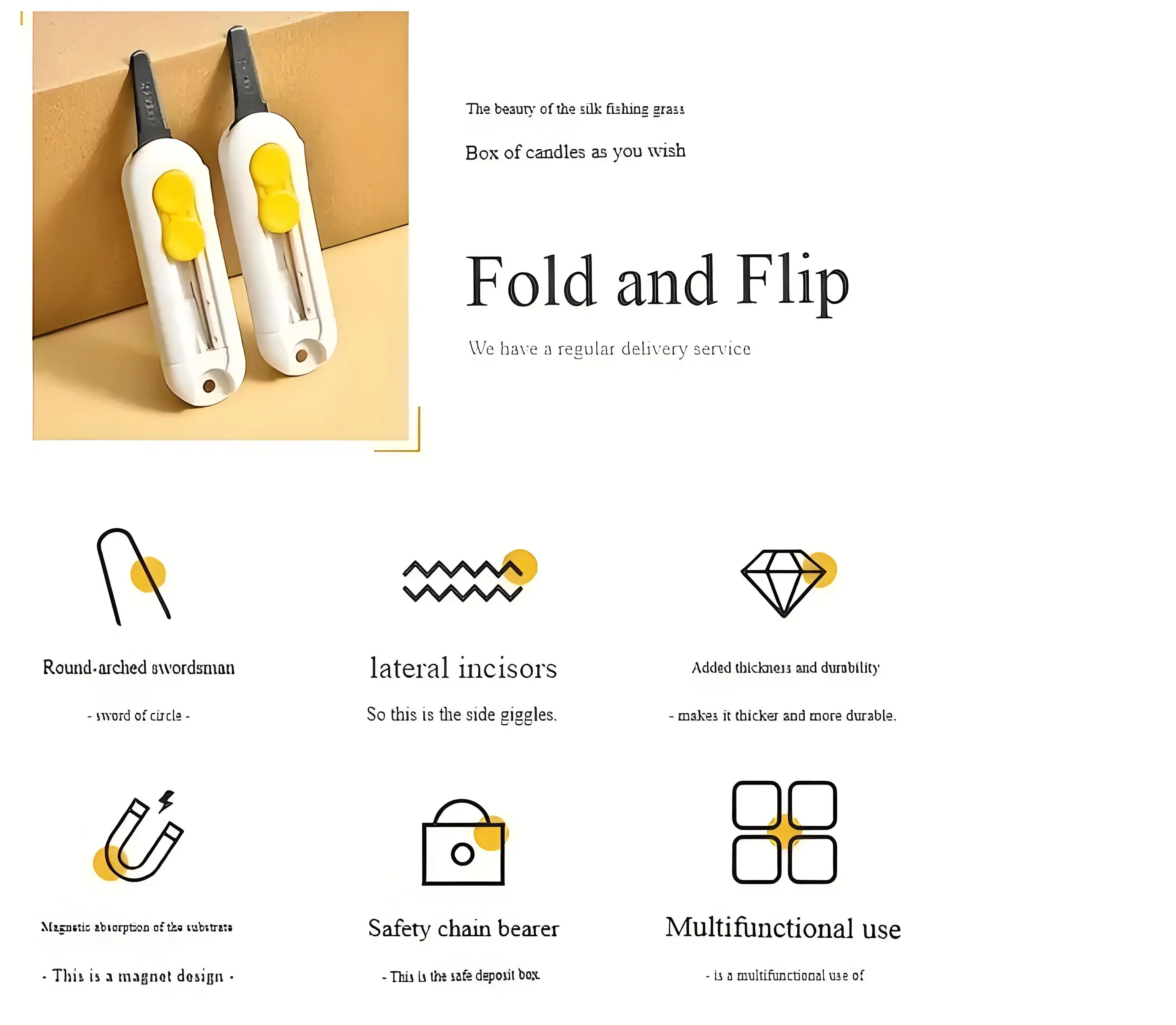 Magnetic Mini Utility Knife Automatic Rebound Anti-cut Plastic Box Cutter for Express Unboxing and Letter Opening