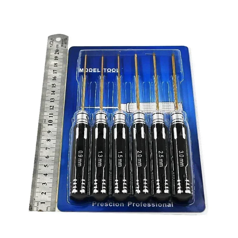 Kit d'outils hexagonaux RC 0.9/1.3/1.5/2.0/2.5/3mm, jeu de tournevis hexagonaux en acier HSS pour modèle d'hélicoptère de bateau de voiture sur chenilles RC