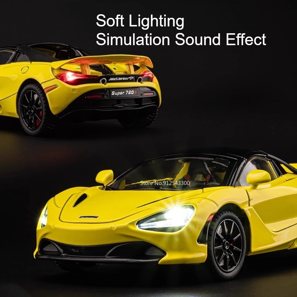 1:24 Apollo IE 720S Huayra GTR Hellcat Phantom Bolide Revuelto Model Autka Zabawka Dźwięk Światło Napęd Pull Back Miniaturowe Zabawki Prezenty Urodzinowe