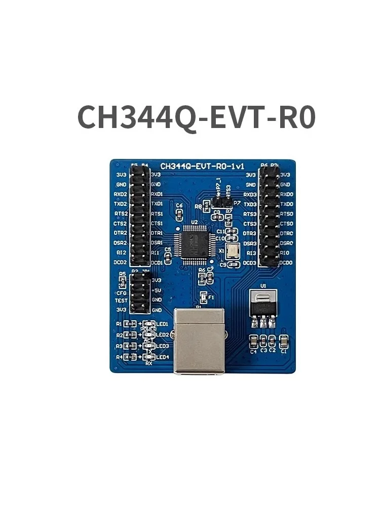 Placa de avaliação de chip serial CH344Q de interface USB para 4 canais TTL UART