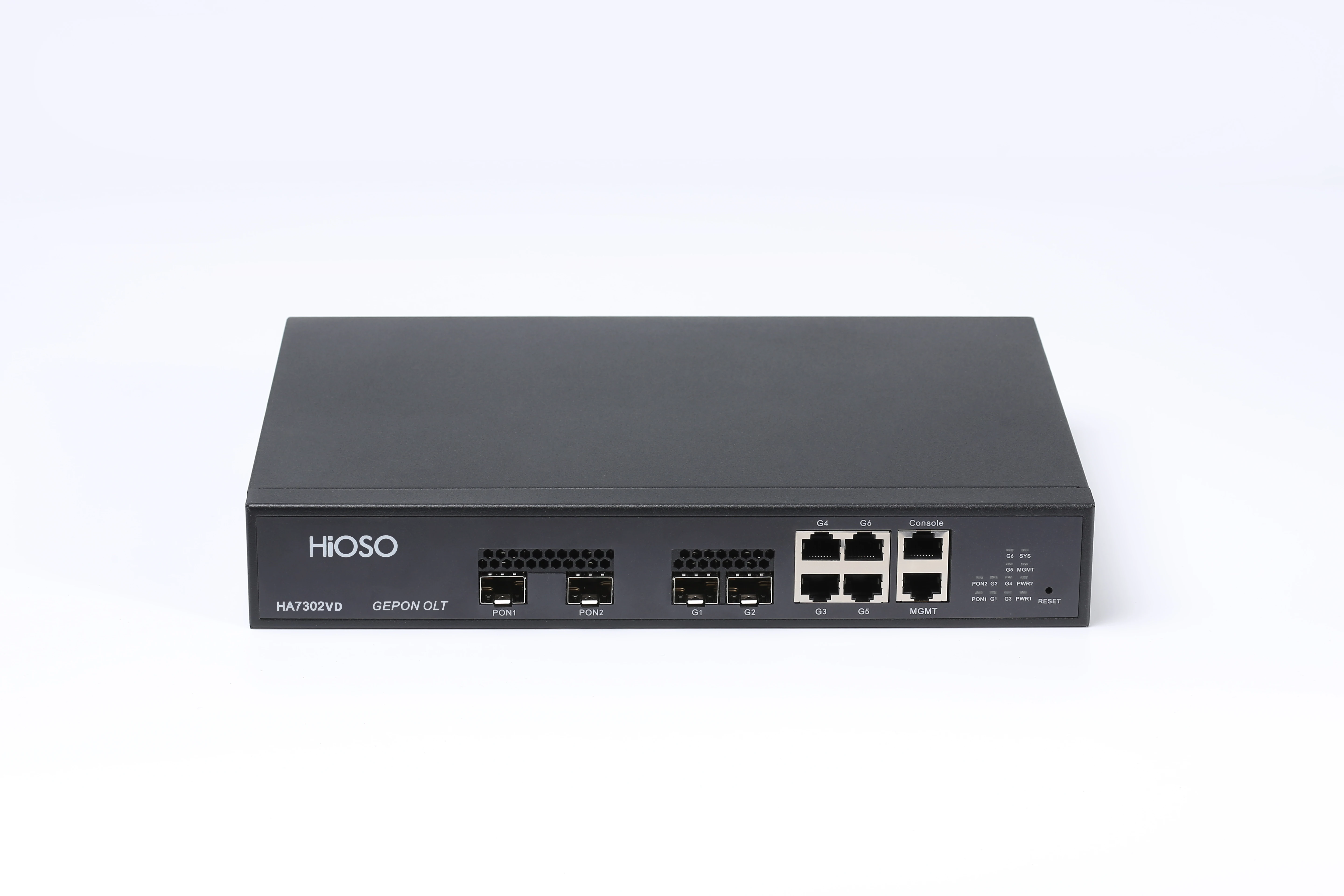 HiOSO 2pon OLT HA7302VD-ADC pizza box type 2 SFP PON ports EPON OLTs. It has AC+DC dual-mode power supply