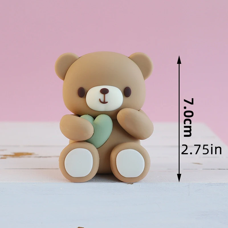 Rosa blauer Bär Geburtstagstorte Topper Dekoration Junge Mädchen Happy One 1. Geburtstag Kuchen Babyparty Bär Thema Party Geschlecht offenbaren – Detail 14