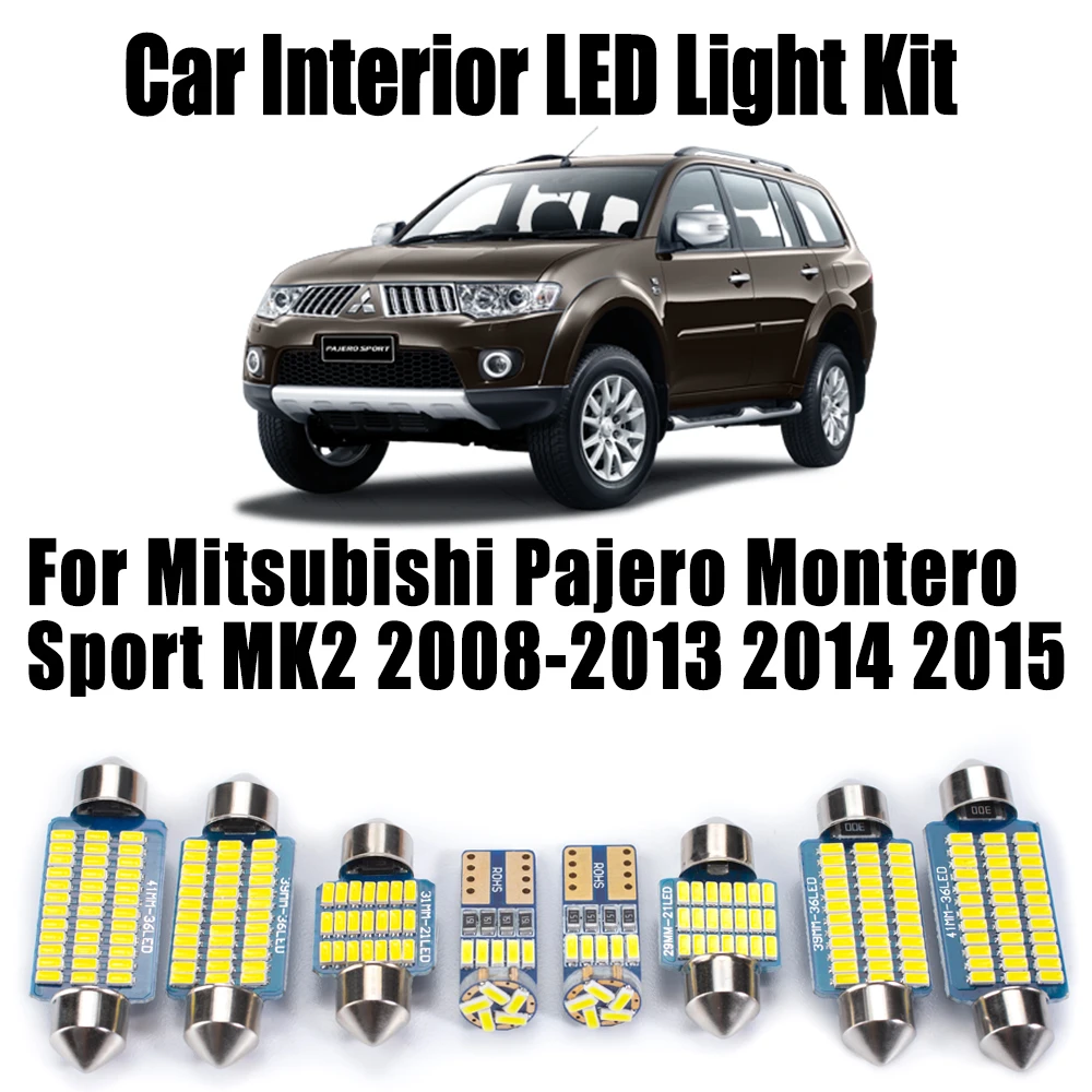 

17Pcs For Mitsubishi Pajero Montero Sport MK2 2008 - 2013 2014 2015 Accessories Canbus Car LED Interior Dome Map Trunk Light Kit