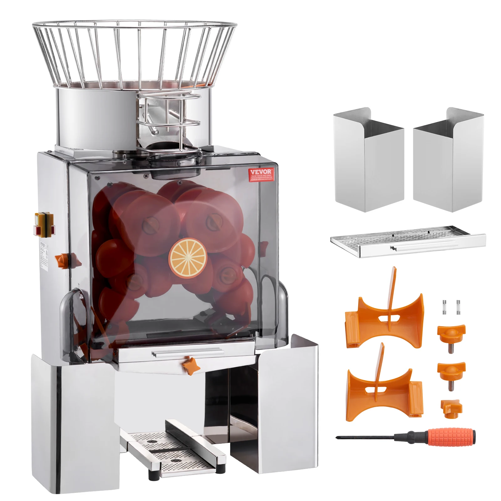 

SucceBuy Commercial Orange Juicer Machine Automatic Juice Extractor Stainless Steel Orange Squeezer with Pull-Out Filter Box﻿