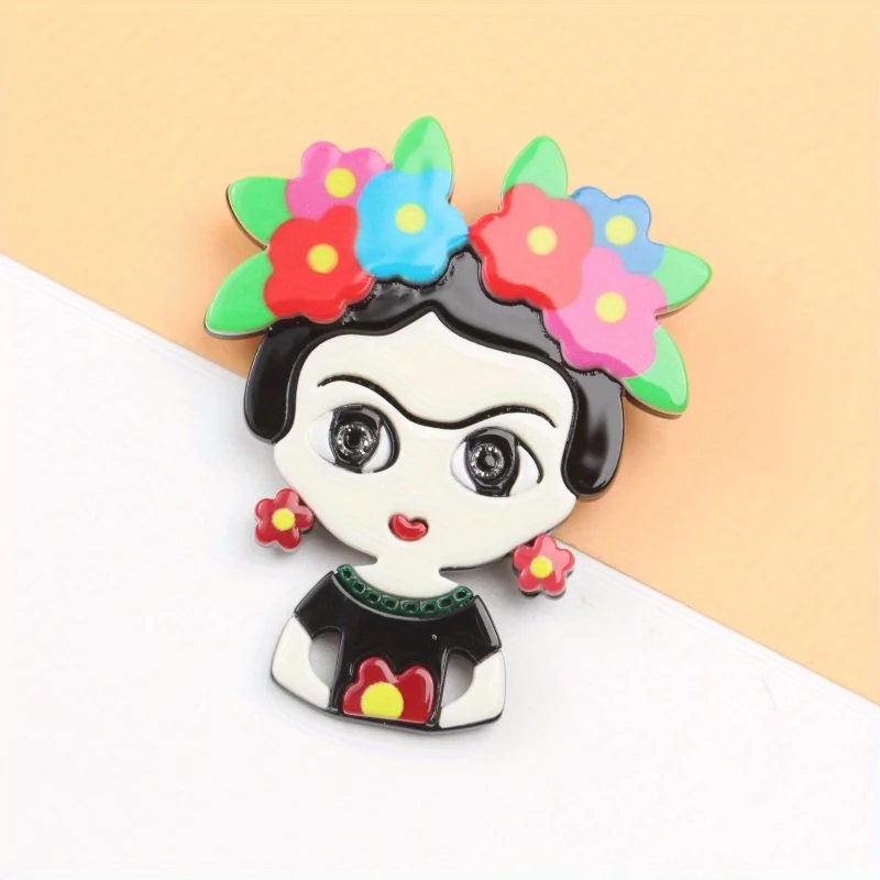 New Personality Elegant Cute Head Garland Ladies Brooch Pin Corsage Accessories Fashion Hanging image 4