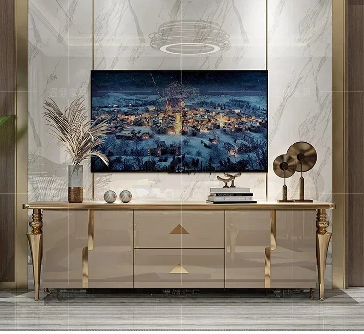 

Italian light luxury TV cabinet, post-modern simple high style living room floor cabinet, paint baking process American styl