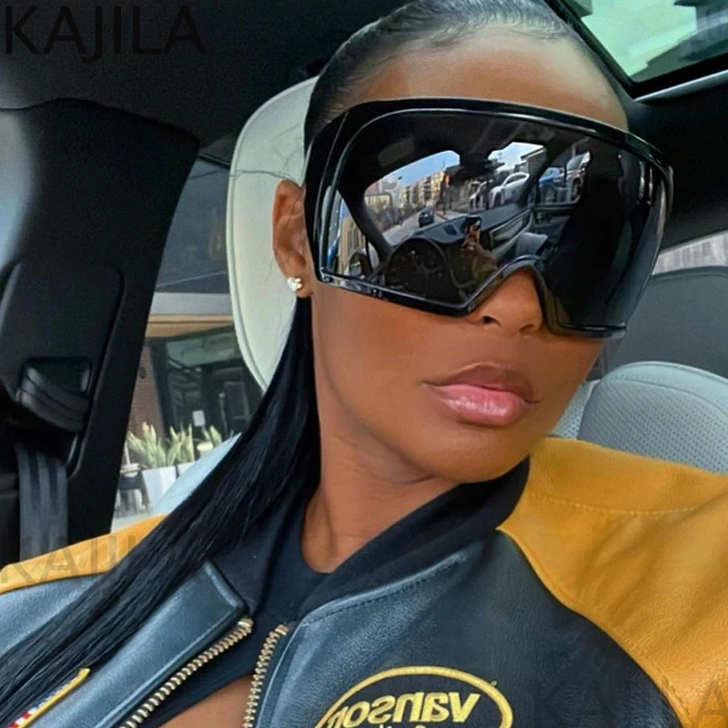 Ponadgabarytowe okulary przeciwsłoneczne Punk Shield Kobiety Mężczyźni Duża ramka 2025 Luksusowa marka Steampunk Maska Okulary przeciwsłoneczne dla pań Gogle sportowe UV400
