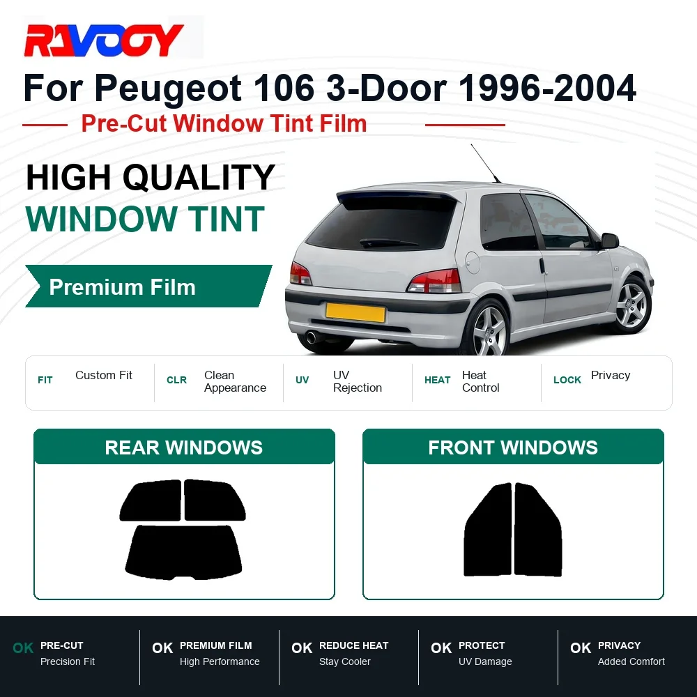 Película De Privacidad Para Ventanas Delanteras Y Traseras De Peugeot 106 De 3 Puertas (1996-2004), Precortada, Con Protección Uv Y Rechazo De Calor. — -50%, 26.19€ Coupon, from 26.19€ – 50% descuento – €26.19