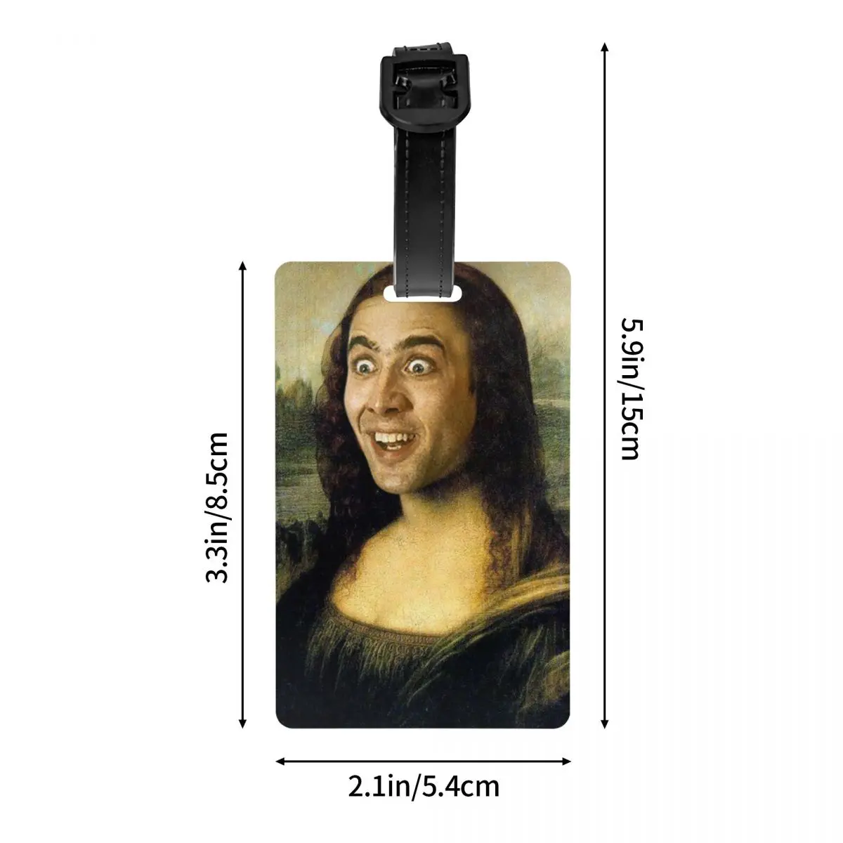 Tag Bagagem Meme para Malas, Capa Meme, Privacidade Capa, Cartão de Identificação, Nicolas Cage, Mona Lisa, Engraçado