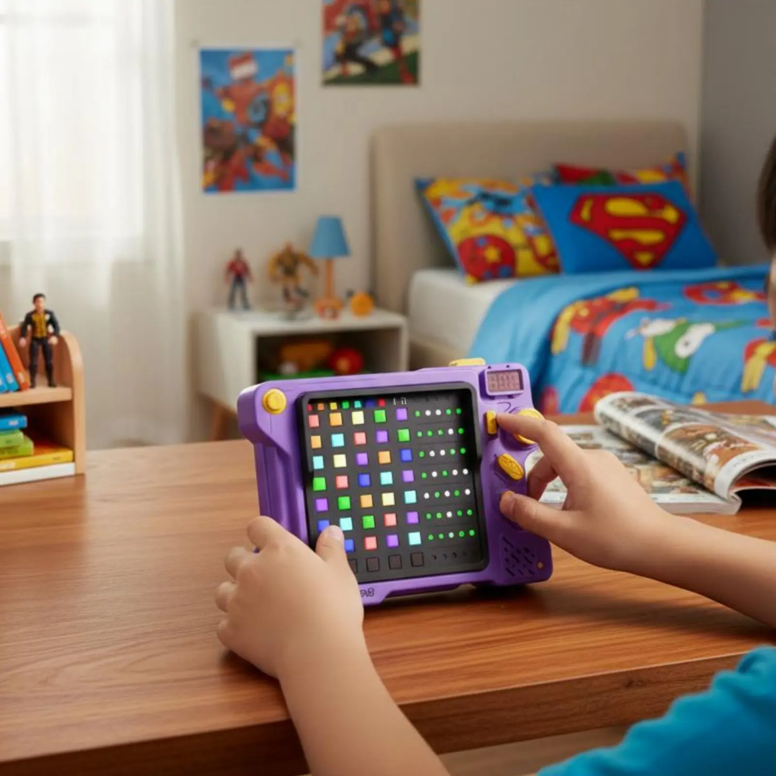 console-de-jeu-Electronique-interactif-pour-enfants-machine-Educative-portable-de-defi-de-raisonnement-avec-lumieres