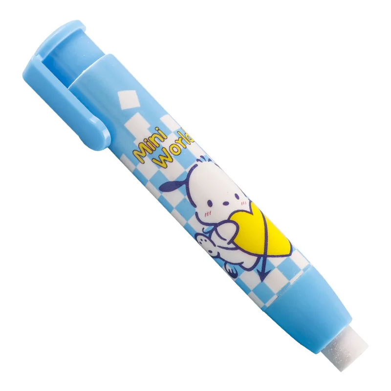 New Sanrio Press Eraser 12/24pcs Students Kawaii Stationery Cute Automatic Eraser Clean Rubber Children Birthday Gift Wholesale