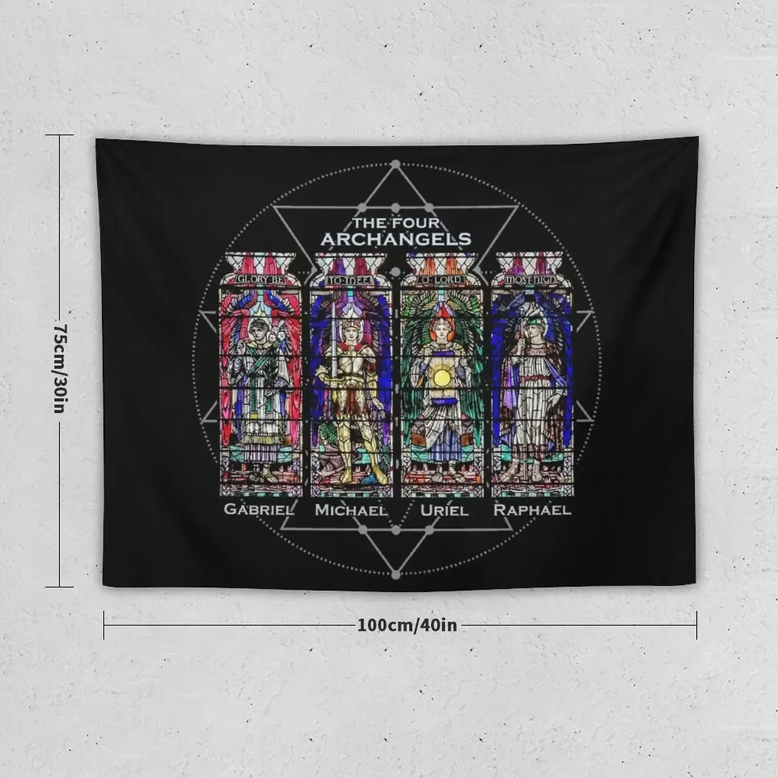 The Four Archangels- Michael, Gabriel, Uriel, Raphael. Religion Christianity Angel Saints Church Tapestry Wall Carpet Tapestry