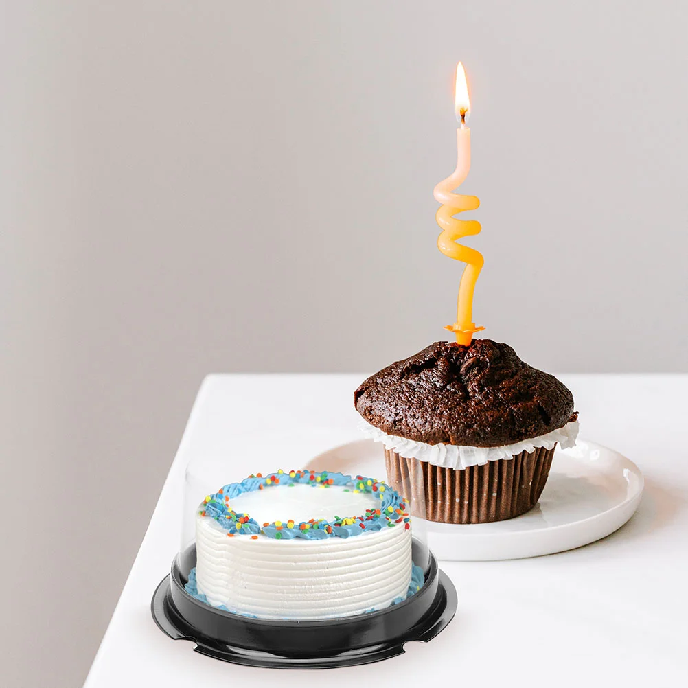 100 Pcs Cake Box Plastic Treasure Chest Clear Boxes Slice Container Stand Carrier With Lids Containers