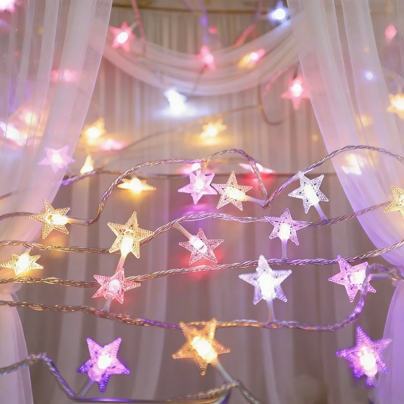 

1.5m/3m/6m/10m LED Star String Light Wedding Party Garland Battery Powered Christmas Curtain String Fairy Lamps for Home Bedroom