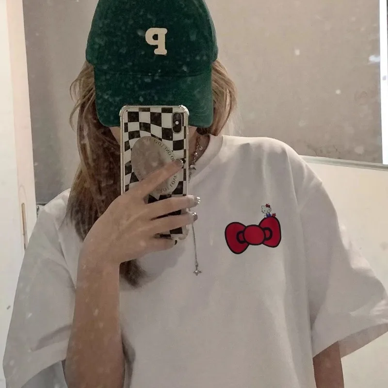 المرأة عادية تي شيرتات قصيرة الاكمام 2025 وصول جديد تنوعا لطيف لعوب الكرتون طباعة قمة الموضة لراحة أنيقة #2