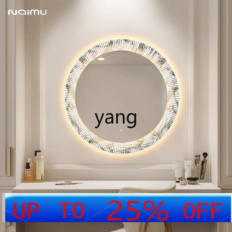 lmm smart bathroom bathroom mirror wall-mounted marble pattern creative makeup wall-mounted luminous mirror