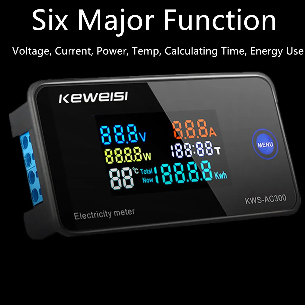 Imagem -05 - Wattímetro Digital com Função de Reconjunto em Kws-ac300 100a Amperímetro ac Kws Power Energy Meter Volt Watt Kwh Voltímetro Led