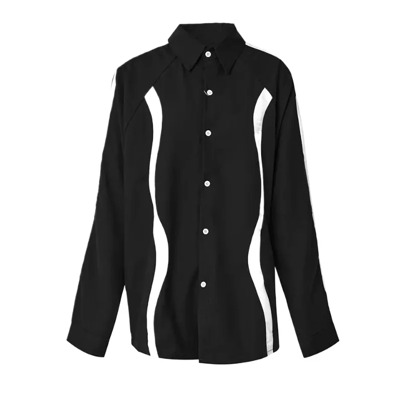 

SuperAen Summer Retro Style High-end Shirt Women Long Sleeved Loose Ruffled Striped Shirt Tops