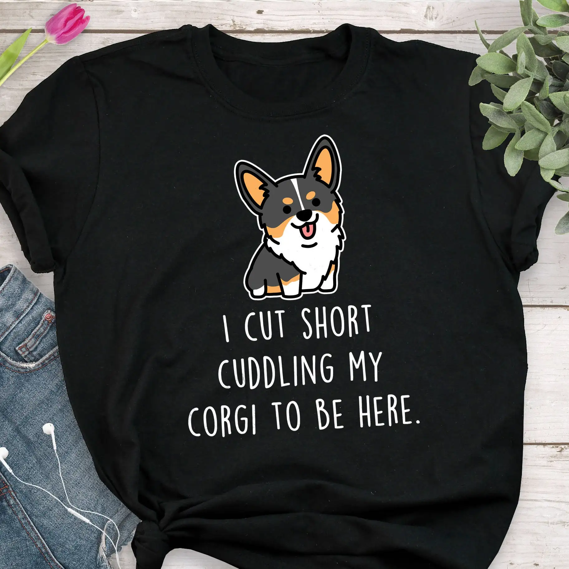 Tricolor Corgi T Shirt Funny Dog Lover Cute Pembroke Pet Tri Color Mom Dad