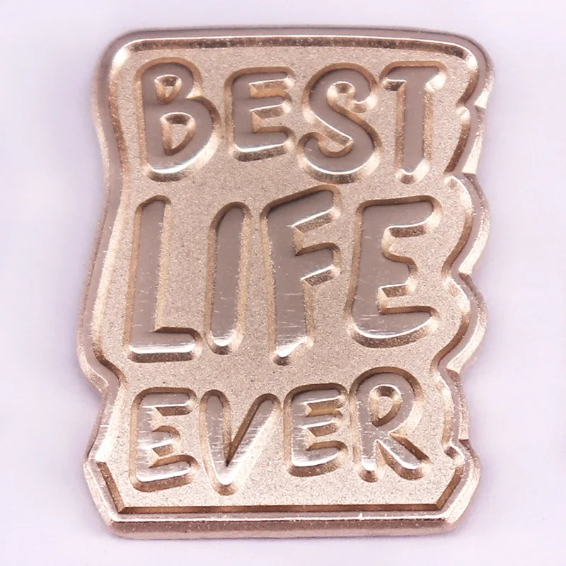 Fashionable Color Letter Enamel Pin Best Life Ever English Women's Brooch Metal Badge Simple Lapel Pin Clothing Accessories