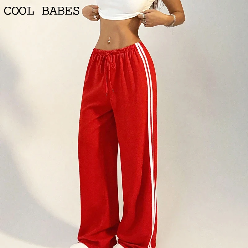 New Versatile Women's Pants Summer Streetwear Basic Straight Loose Casual Slim Trousers Lady Solid Simple Fashion Striped Pants