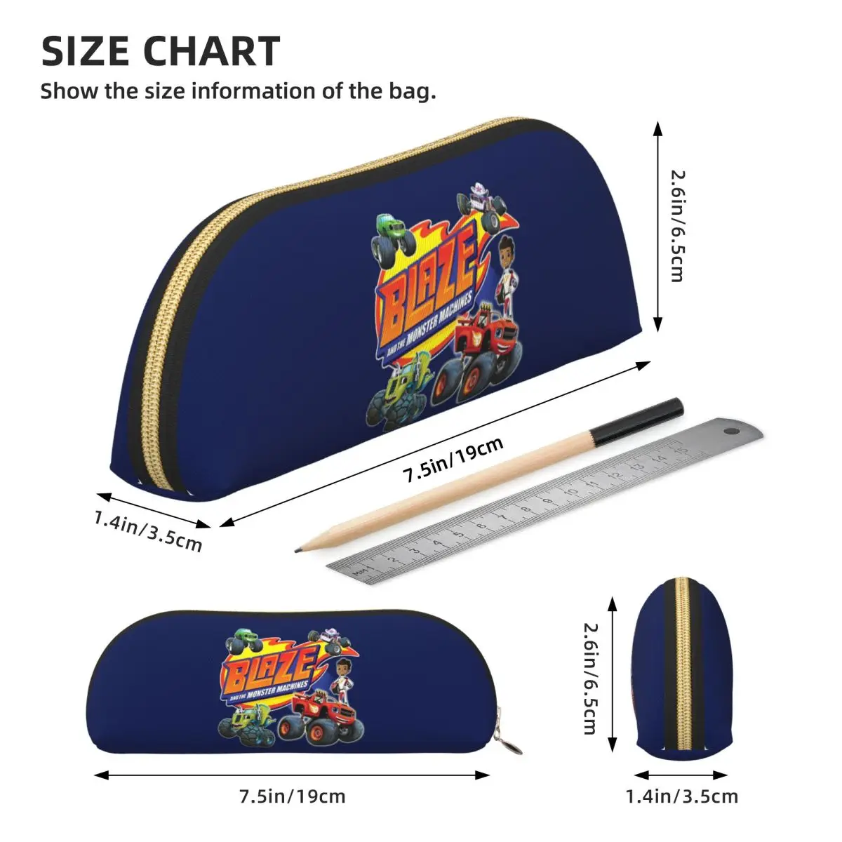 Blaze And The Monster Machines Crew Pencil Case Pencil Pouch Storage Stationery Supplies Pen Box Pencil Bag for Boy Girl School