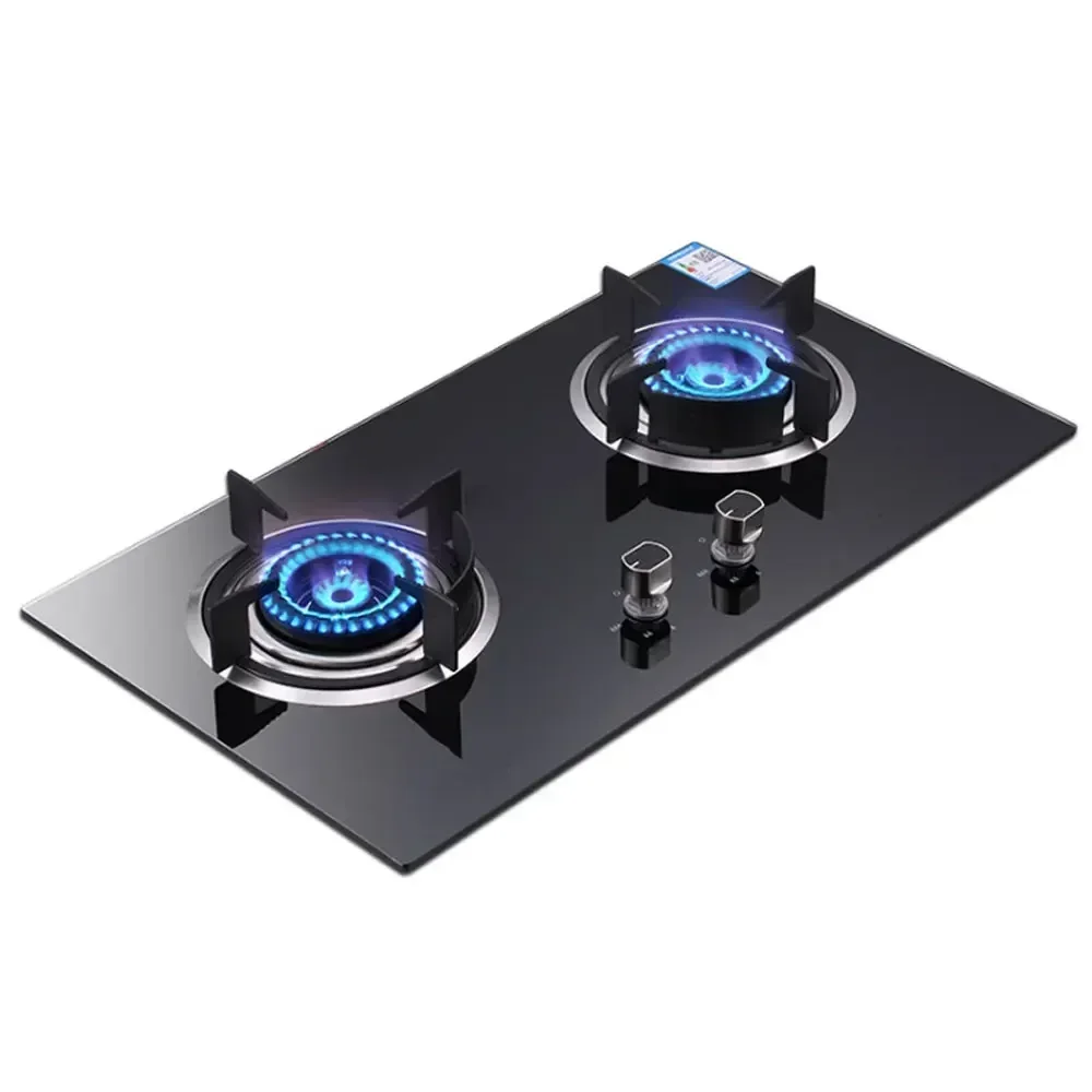 For New Double-eye Gas Stove Energy-saving Household Glass Embedded Double Stove Gas Stove Explosion-proof Tempered Glass