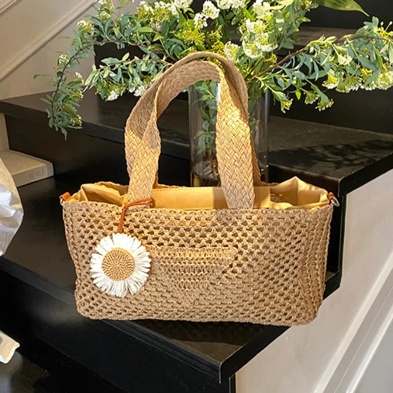 

Hand-woven 2025 New Handbag Brand Triangle Large Capacity Shopping Bag Daily Brand High Quality Summer Shoulder Messenger Bag