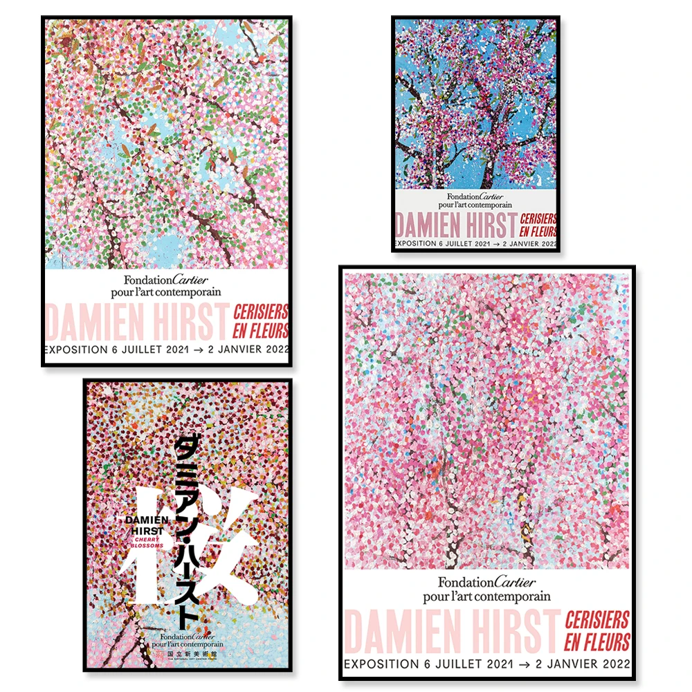 Damien hirst、仮想化-オリジナル2021ポスター、桜の形、damien hirst