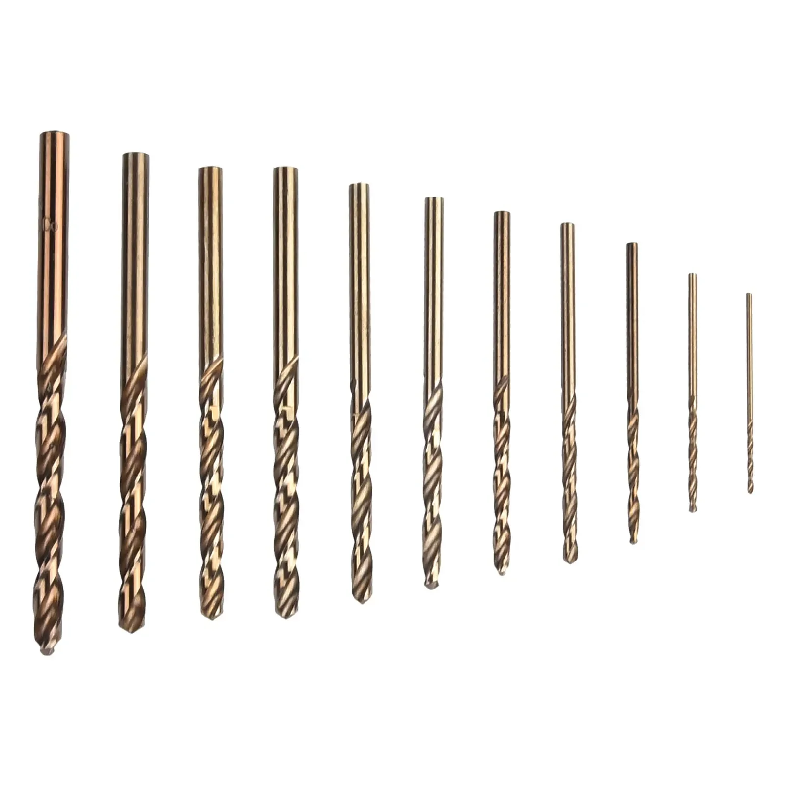 Round Shank Drill Bit Set, cobalto, aço inoxidável, madeira, perfuração de metal, ferramenta elétrica, HSS-Co, 5%, M35, 1-5mm Auger, 11pcs