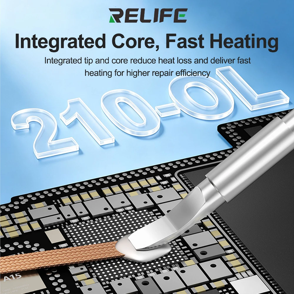 RELIFE 210-OL Curved Drag Soldering Tip Nano Plating for Phone Board PCB FPC Cables for 210 Series Handle Maintenance Tools