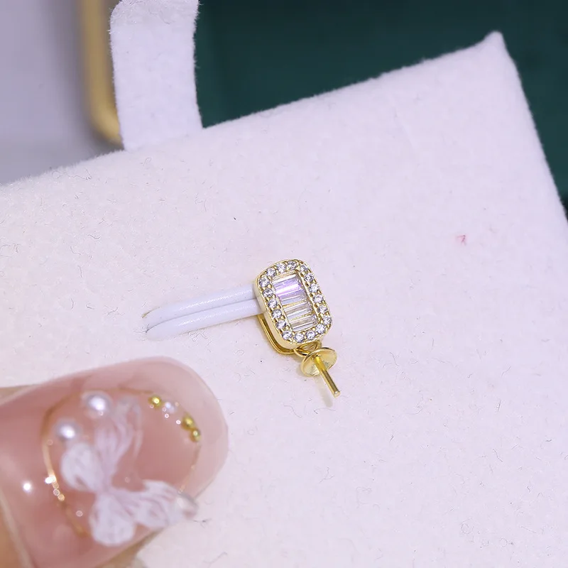 قلادة حساسة فارغة S925 فضة قاعدة تركيب متعددة الاستخدامات لإبداعات اللؤلؤ والأحجار الكريمة DIY #6