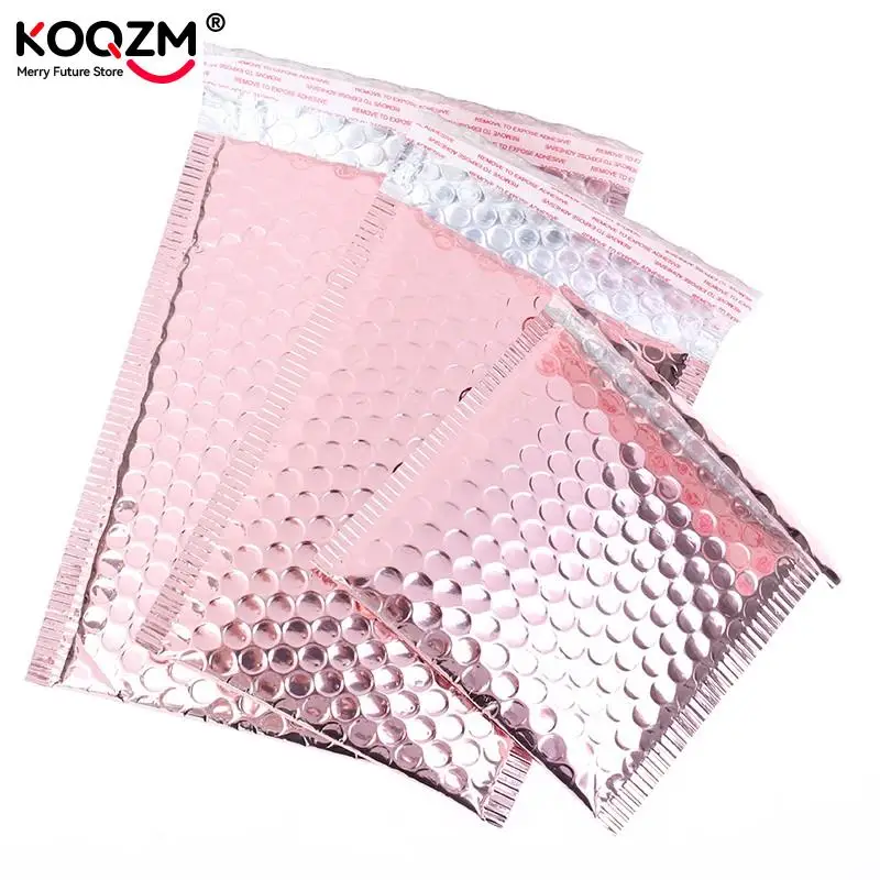 10pcs Rose Gold Bubble Envelope Foam Foil Shipping Mailing Bag Bubble Mailer Envelopes For Gift Packaging 15x13cm/18x23cm