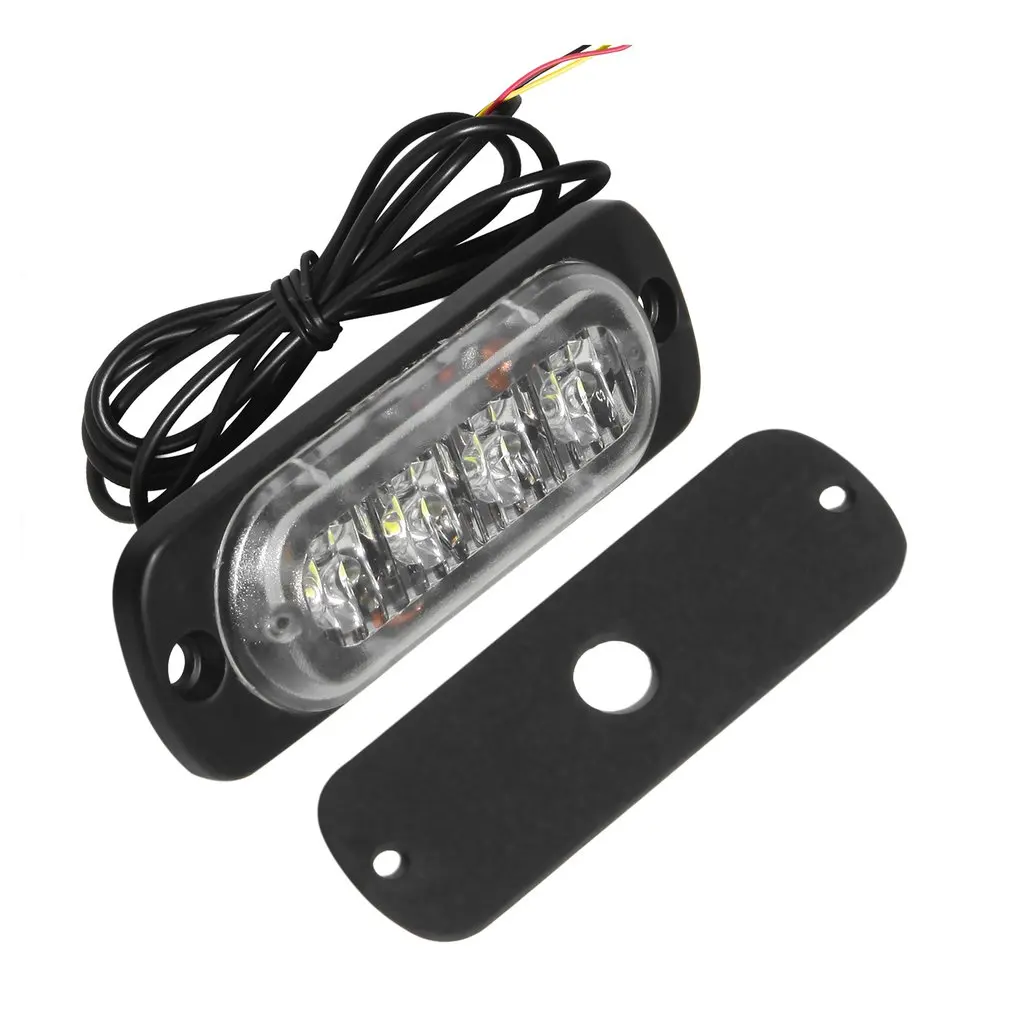 4 LED 12-24V Ultra-slim Car Vehicle Truck Strobe Flash Light Rear Side Light Car Emergency Warning Caution Lamp Car Styling