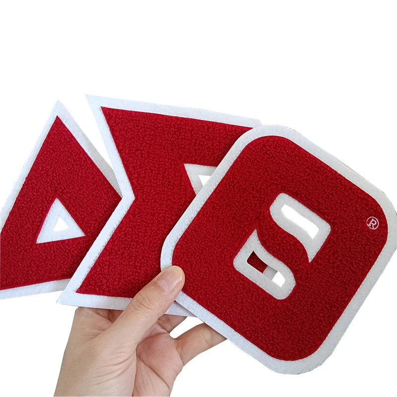 Chenille All Red and Black Sorority Delta Sigma Theta Separated Greek Letters Embroidery Patch Iron on for Women Sweaters