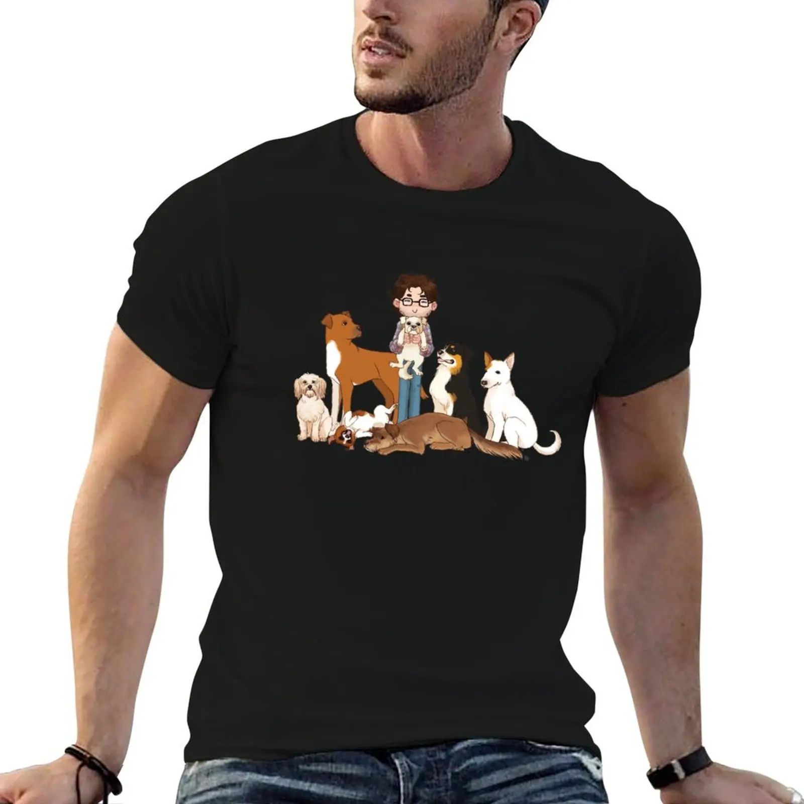 

shirts shirt Graham oversize 100% shirt men + anime T-Shirt cotton Dogs man Will t cotton t t