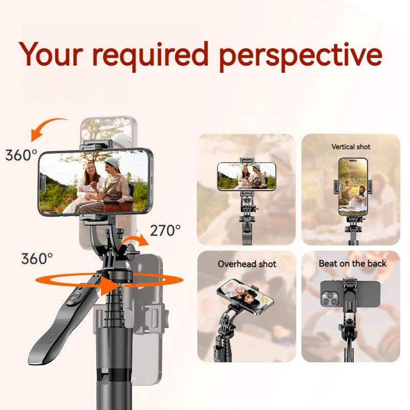 1,8-метровый автоматический вып-штатив для селфи-палки для камеры телефона GoPro, вращающаяся на 360° подставка с дистанционным управлением для видеоблогов LIVE