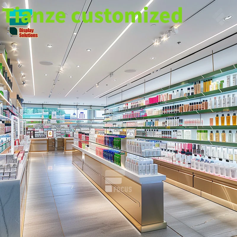 

Customized-Cosmetic Retail Display Furniture Supplier Perfume Store Display Design Wig Shop Display Beauty Shop Shelving