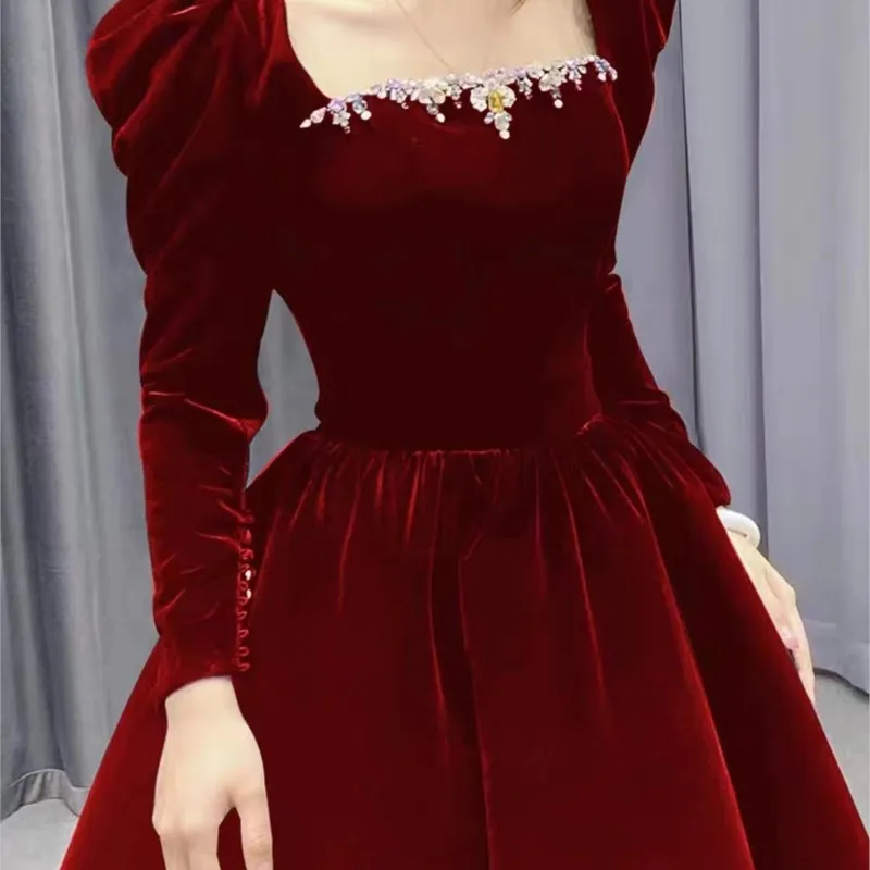 Toasting wear large size banquet red atmosphere small dress