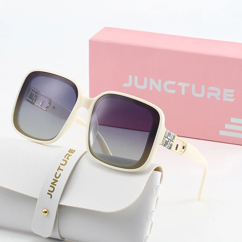 

JUNCTURE Fashion Large Frame Polarized Sunglasses for Women Vintage Brand Designer Sun Glasses Set Dance Party Holiday Gift lady