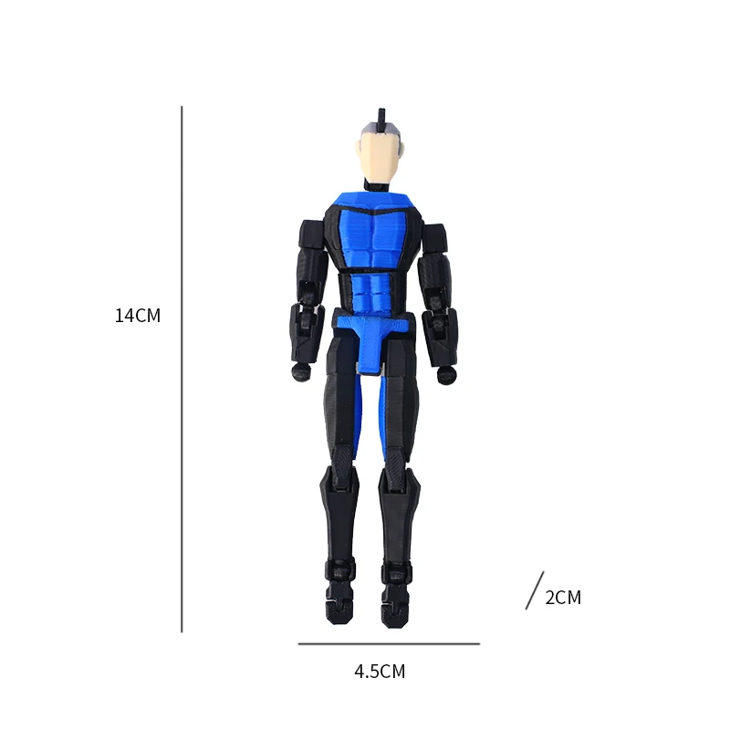 3D-geprinte onoverwinnelijke jongen Onoverwinnelijke Mark Multi-gewrichtsverplaatsbare beweegbare model Lichtblauwe streepstijl Dummy13 T13-collectie