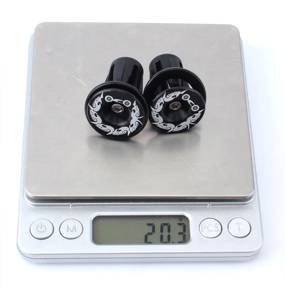 

Pair of Bike Handlebar End Plugs Aluminum Alloy Bar End Caps for Mountain Bike Road Bike Fixed Gear Bike(Black Caps and Black