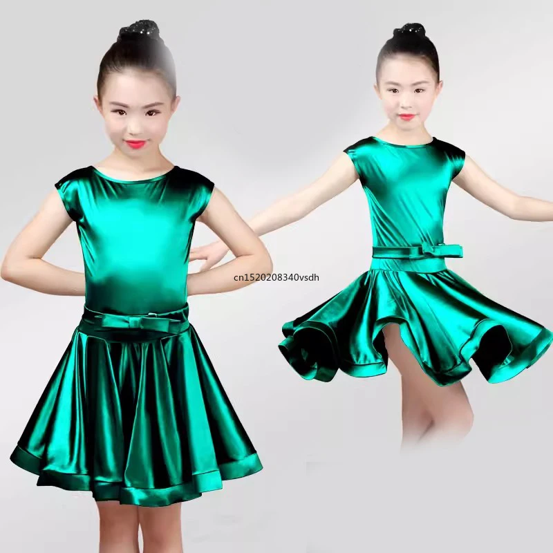 Vestido de dança latina para meninas, Roupas de dança, Samba Children, Cha Cha, Saia Tango, Vestido de competição