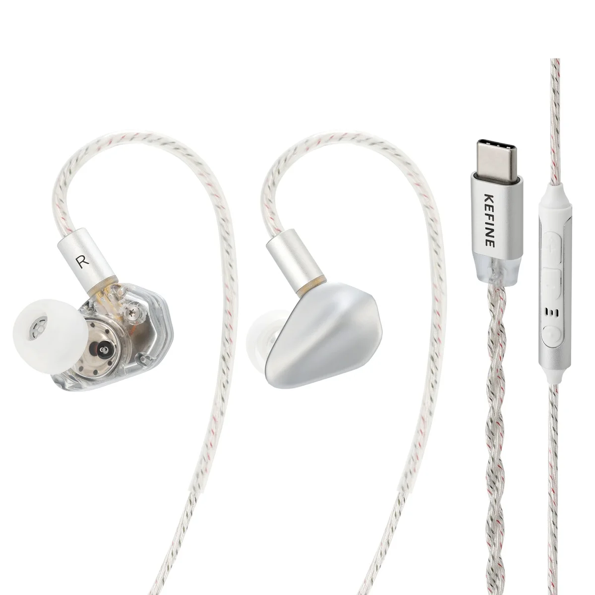 KEFINE Loric PU + titanium composiet membraan in-ear monitor-oortelefoon met afneembare 0,78 mm 2-pins connector