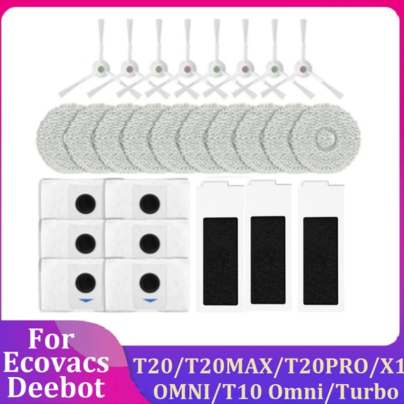 For Ecovacs Deebot T20/T20MAX/T20PRO/X1 OMNI/T10 Omni/Turbo Robot Vacuum Cleaner Replacement Parts Accessories Kit