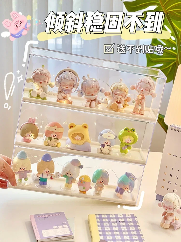 Blind Box Showcase Acrylic Japanese Anime Figures Garage Kit Storage Box DIY Removable Dustproof Figures Display Case