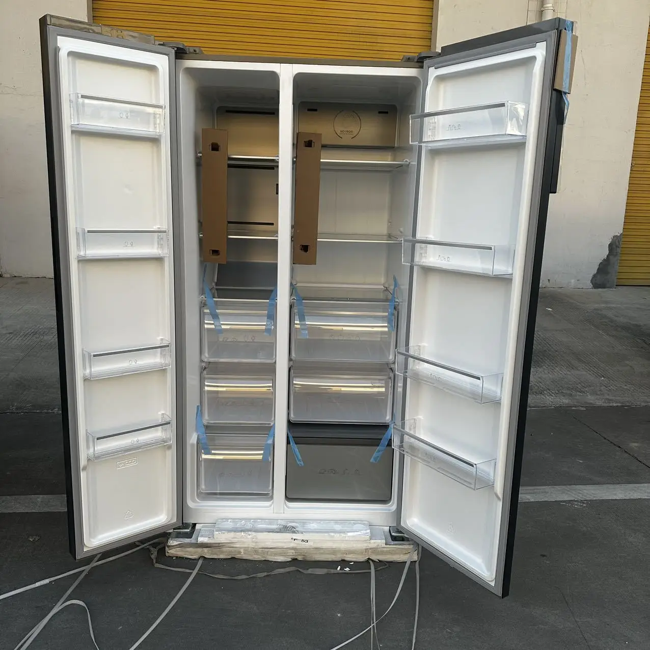 Double Door Refrigerator Frost Free Refrigerator with Ice and Water Side By Side Fridge Freezer for Household Kitchen Smart